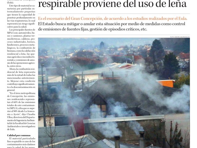 Contaminación: 60% de emisión de material particulado fino respirable proviene del uso de leña