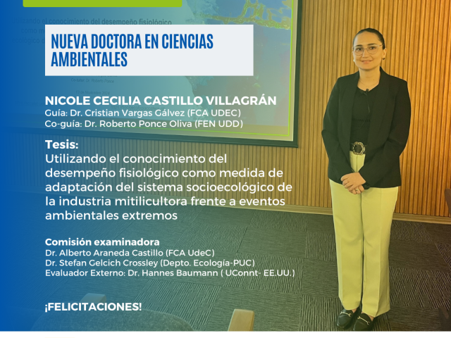 Nueva Doctora en Cs. Ambientales: Nicole Castillo