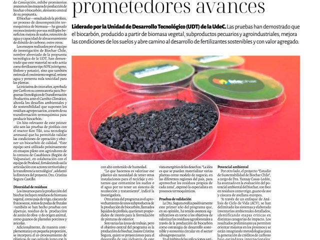 Biochar Chile consolida su primer año con prometedores avances